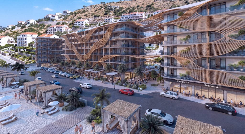 Hotel Juzno More genel kıyı cephesi