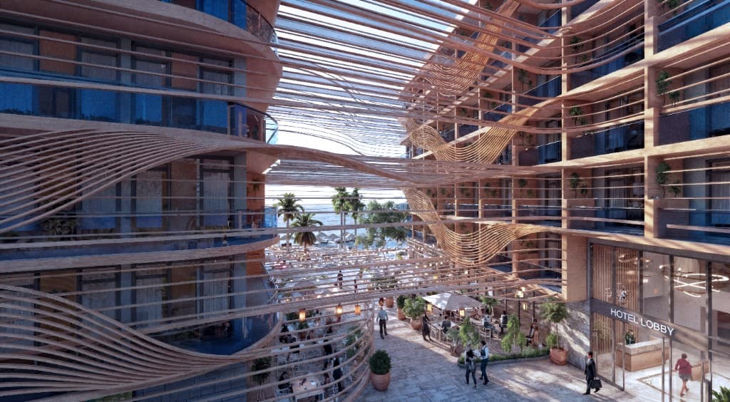 Hotel Juzno More avlu ve lobby bağlantısı
